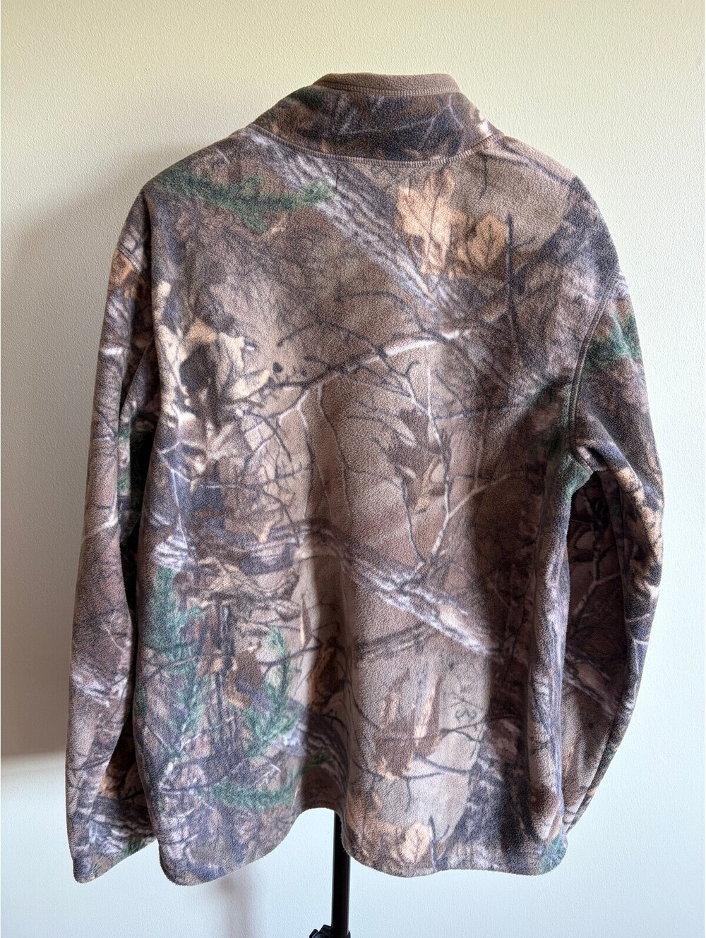 Realtree Xtra Men’s Medium Camo Full-Zip Fleece Hunting Jacket Brown Green